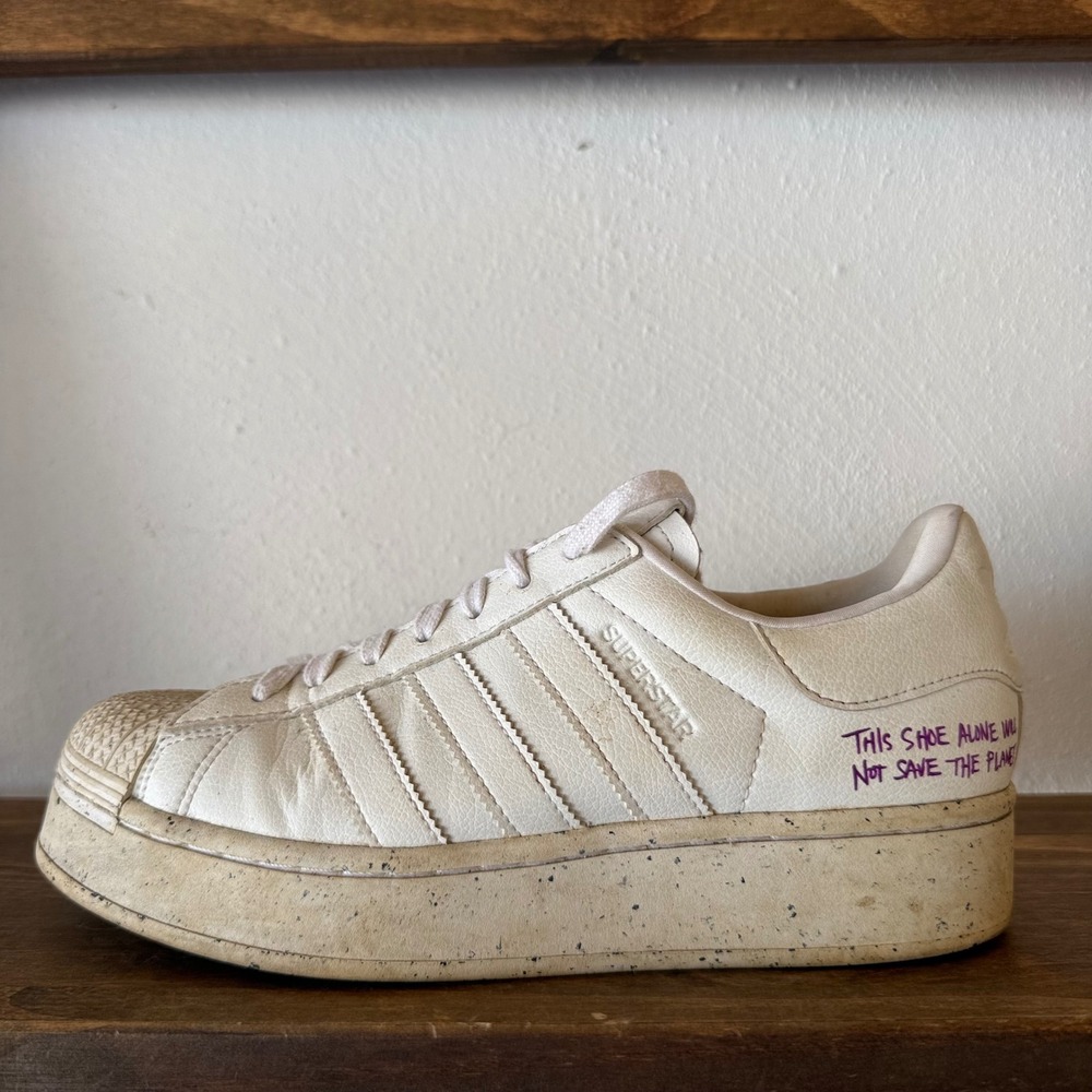 Adidas Superstar Bold Clean Classics White Platform Women's 8 Single LEFT‎ Shoe